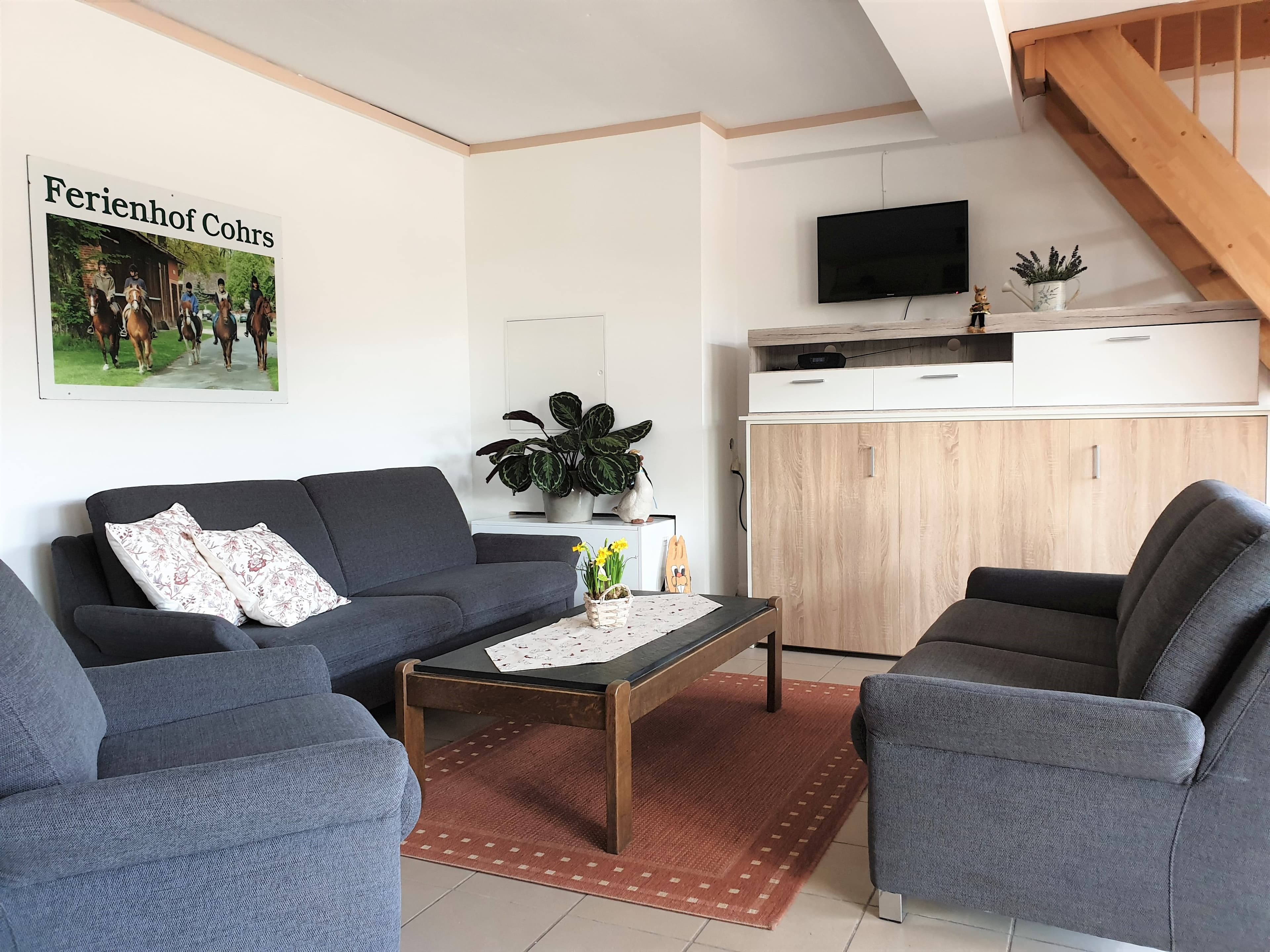 Wohnzimmer im Hollerbusch des Reiter- und Ferienhof Cohrs in Bispingen