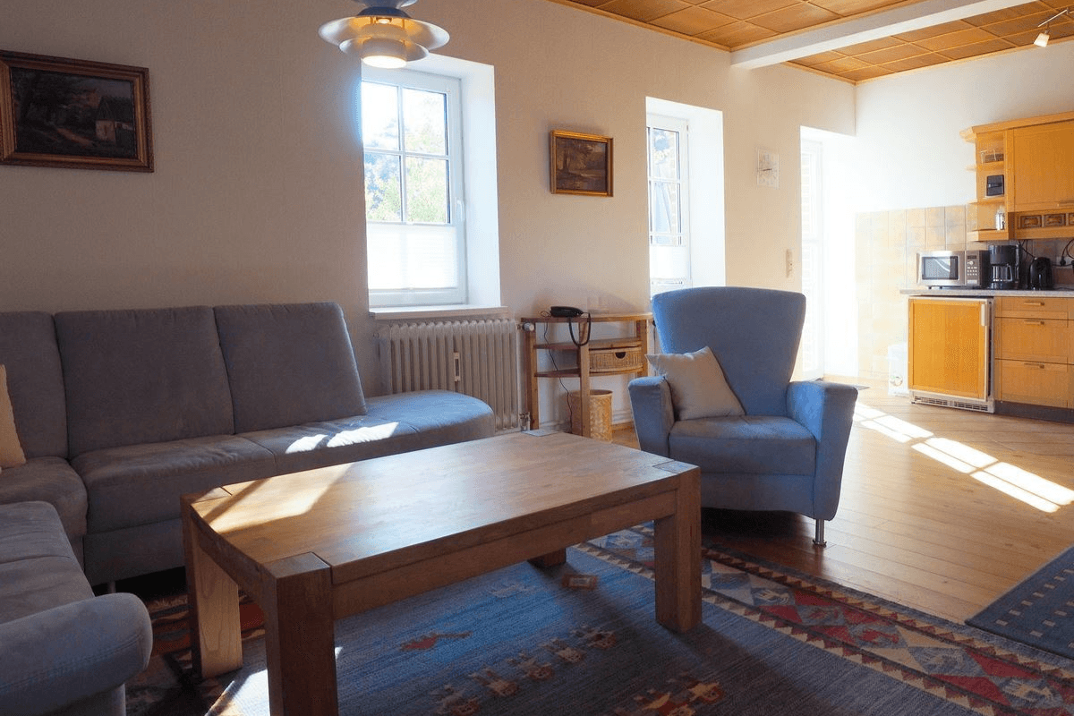Wohnzimmer in der Ferienwohnung 2 auf dem Schröderhof Unterlüß