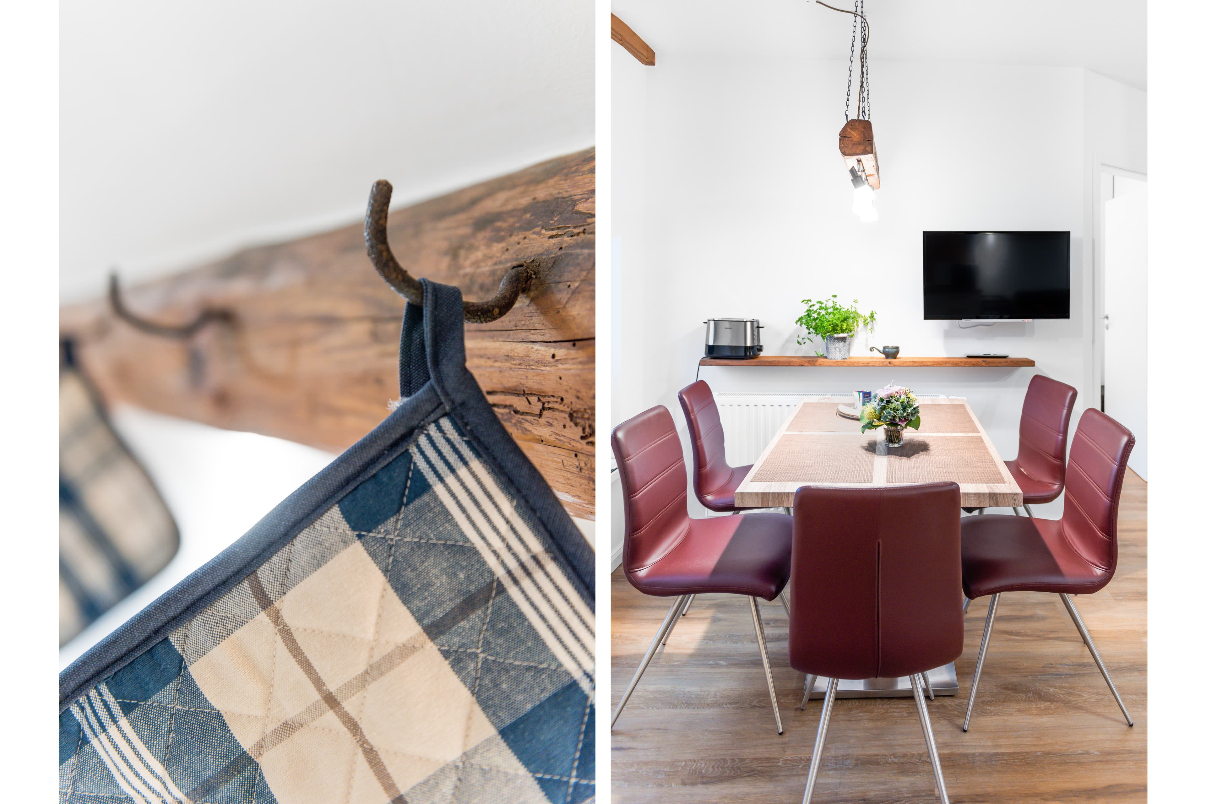 Der Küchenbereich der Ferienwohnung Lindenberg´s Kamp auf dem Heitmannshof in Rosengarten