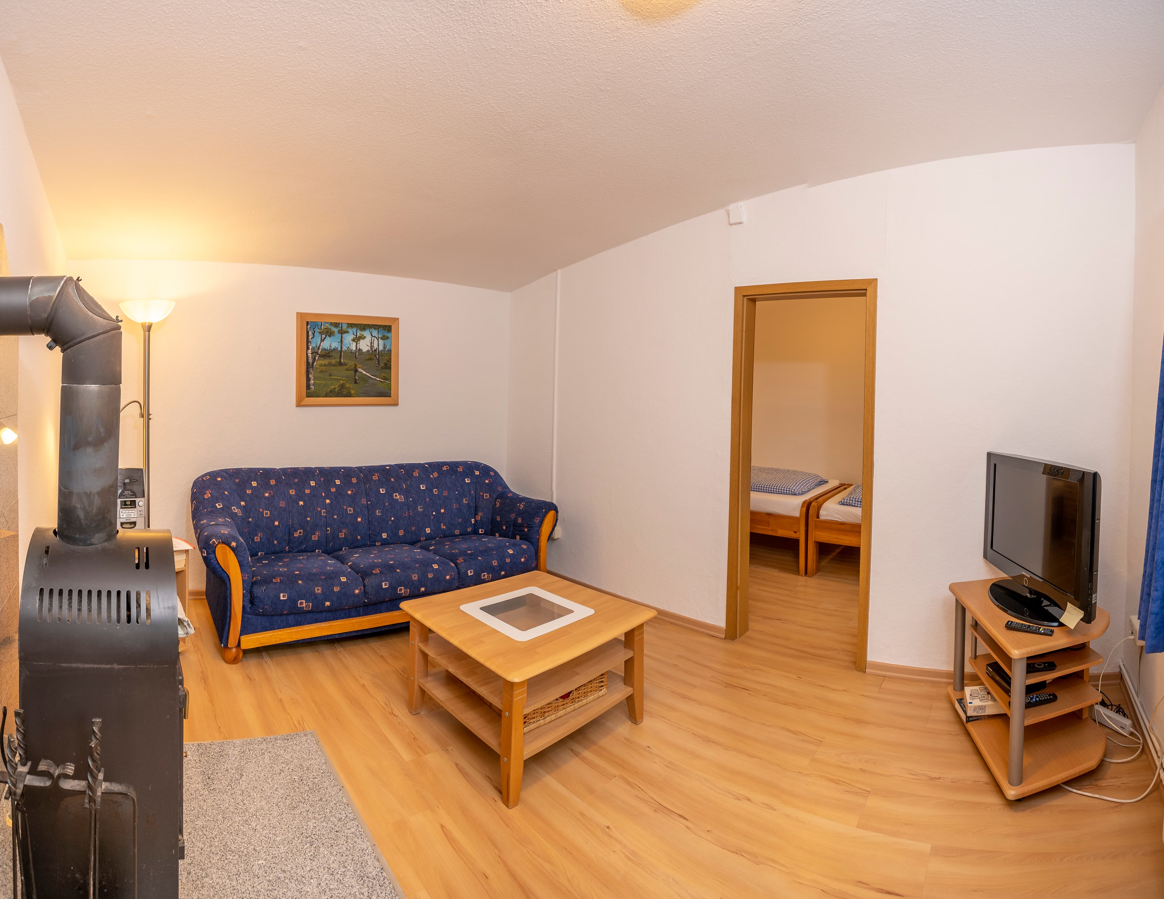 Wohnzimmer in dem Ferienhaus des Rhododendronhof Bockelmann in Bispingen