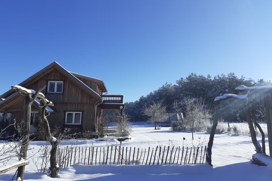 Winter am Ferienhaus Am Wegesrand Müden Örtze